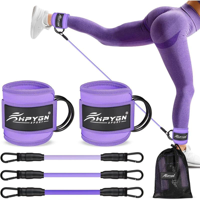 Ankle Resistance Bands with Cuffs for Leg and Glute Training - Exercise Equipment for Kickbacks and Glutes HPYGN Long Resistance Multifunctional Home Rubber Band Extension Butt