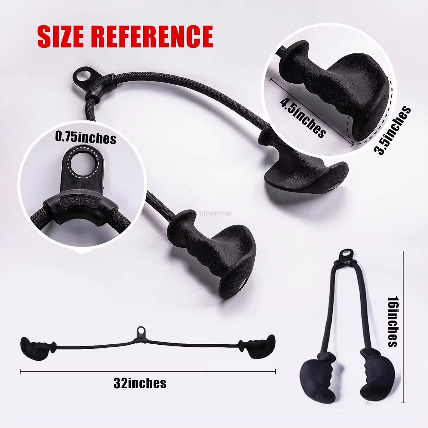 Fitness Biceps and Triceps Rope Pull Down Grip Handles for Cable Machines - Muscle Building Pulley Attachment for Back Exercises
