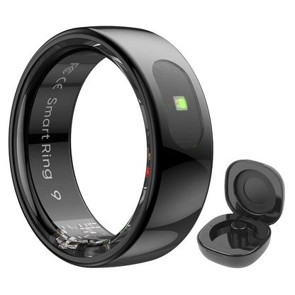 Smart Ring R08: Health and Sleep Monitoring Fitness Tracker, 5ATM Waterproof with Charging Case for Xiaomi and Samsung Devices