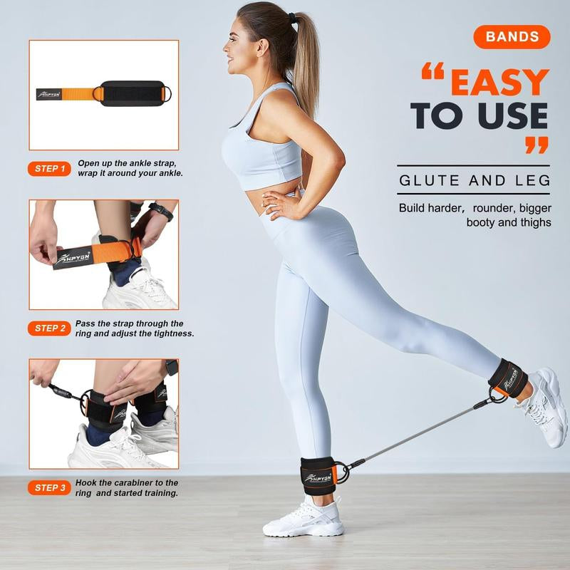 Ankle Resistance Bands with Cuffs for Leg and Glute Training - Exercise Equipment for Kickbacks and Glutes HPYGN Long Resistance Multifunctional Home Rubber Band Extension Butt