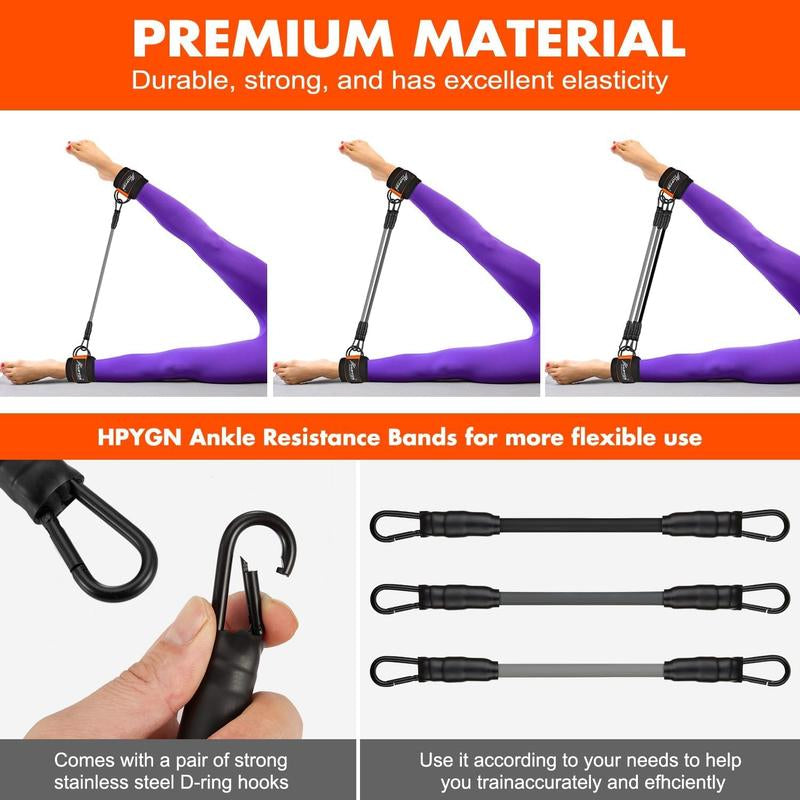 Ankle Resistance Bands with Cuffs for Leg and Glute Training - Exercise Equipment for Kickbacks and Glutes HPYGN Long Resistance Multifunctional Home Rubber Band Extension Butt