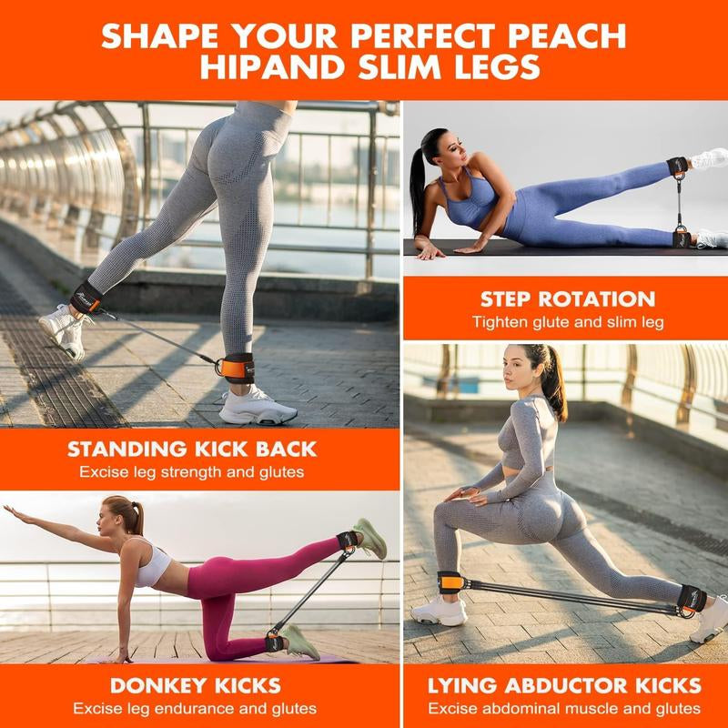 Ankle Resistance Bands with Cuffs for Leg and Glute Training - Exercise Equipment for Kickbacks and Glutes HPYGN Long Resistance Multifunctional Home Rubber Band Extension Butt
