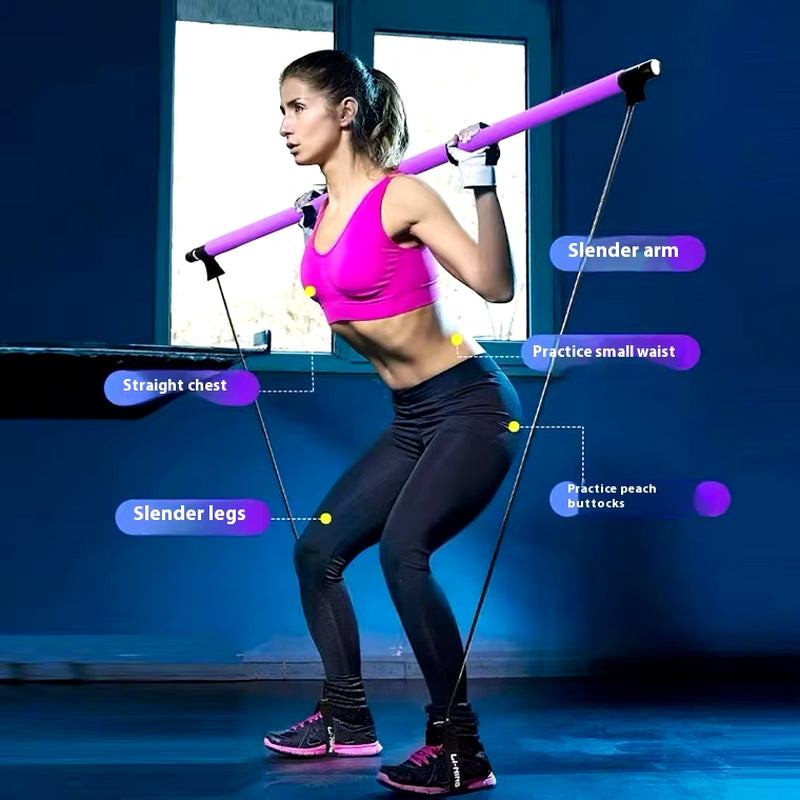 Elevate Your Home Workouts with the Versatile Multi-Functional Pilates Stick - Perfect for Yoga, Hip Exercises, and Strength Training