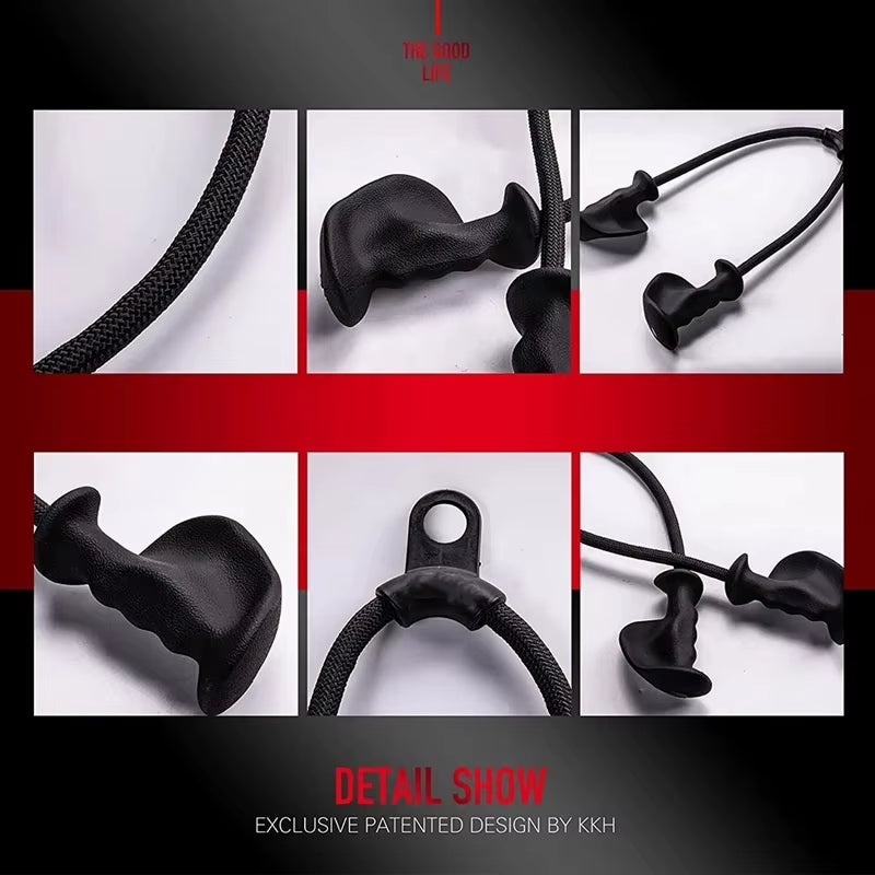 Fitness Biceps and Triceps Rope Pull Down Grip Handles for Cable Machines - Muscle Building Pulley Attachment for Back Exercises