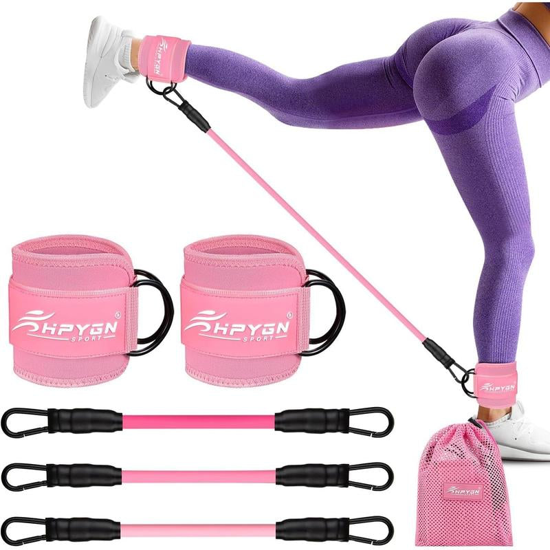 Ankle Resistance Bands with Cuffs for Leg and Glute Training - Exercise Equipment for Kickbacks and Glutes HPYGN Long Resistance Multifunctional Home Rubber Band Extension Butt