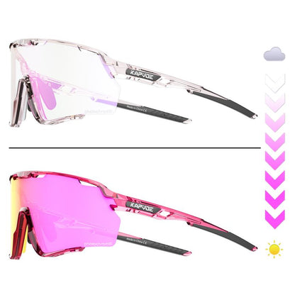 KAPVOE New World Premiere Photochromic Frames and Photochromic Glasses Men Women Bike Cycling Glasses UV400 Bicycle Riding Sunglasses Outdoor Sport Eyewear Driving Goggles