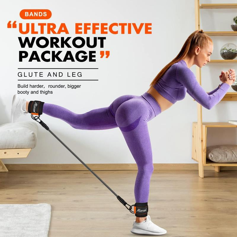 Ankle Resistance Bands with Cuffs for Leg and Glute Training - Exercise Equipment for Kickbacks and Glutes HPYGN Long Resistance Multifunctional Home Rubber Band Extension Butt