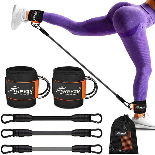 Ankle Resistance Bands with Cuffs for Leg and Glute Training - Exercise Equipment for Kickbacks and Glutes HPYGN Long Resistance Multifunctional Home Rubber Band Extension Butt