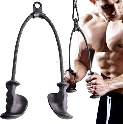Fitness Biceps and Triceps Rope Pull Down Grip Handles for Cable Machines - Muscle Building Pulley Attachment for Back Exercises