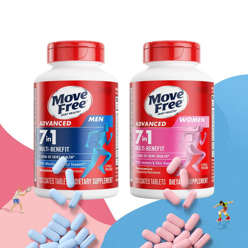 Move Free Advanced Joint Health 7-In-1 Combined Set for Men & Women - Multi-Ingredient Glucosamine Formula for Optimum Joint Support - Fitness Supplement - Healthcare