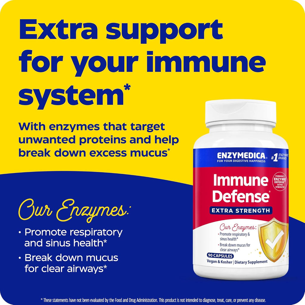 Boost Your Immunity with Enzymedica Immune Defense Extra Strength - 90 Powerful Capsules for Enhanced Immune and Respiratory Support