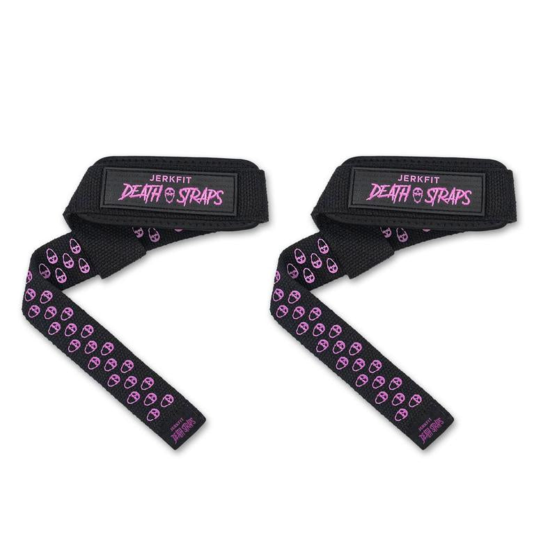 Jerkfit Death Straps - Weight Lifting Straps for Men, Women to Improve Control - Durable Wrist Straps for Weightlifting, Gym Workouts, Deadlifts, Powerlifting - Gym Straps with Ultra Thick Neoprene Padded Wrist Wrap - 4 Fun Colors - One Size Fits All